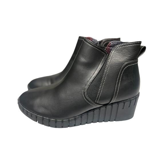 Skechers Black Wedge Lug Sole Chelsea Boots 10 - Picture 3 of 8
